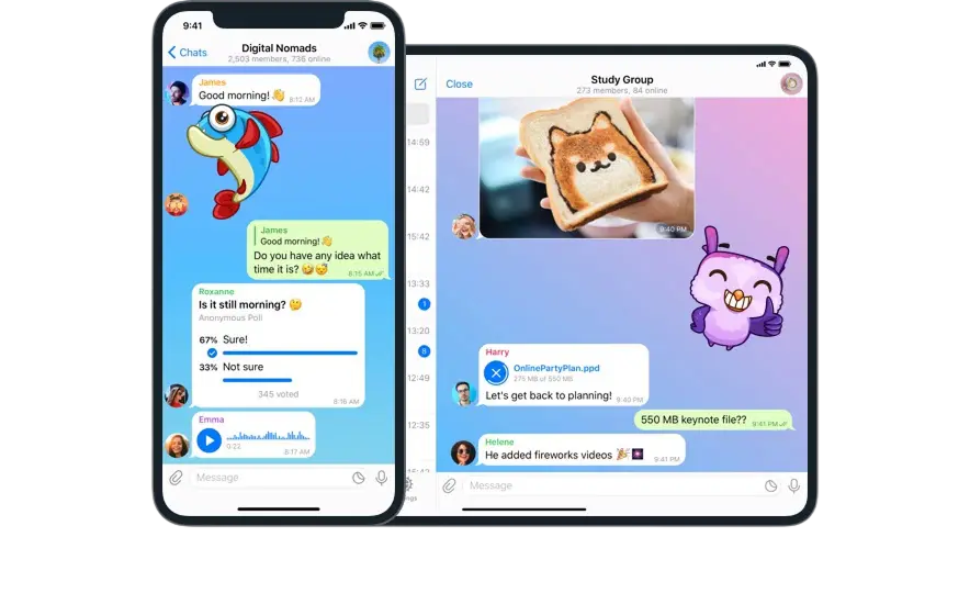 Telegram iPhone 和 iPad 界面
